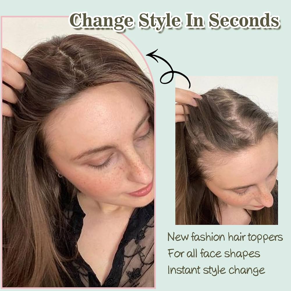 Summer Breathable Natural Straight Hair Topper For Women With Thinning Hair