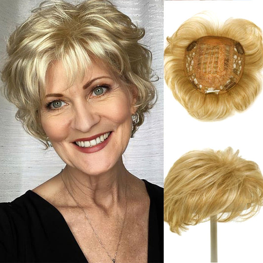 Stunning Summer Short Wiglets with a little Wavy Hair Topper for Women