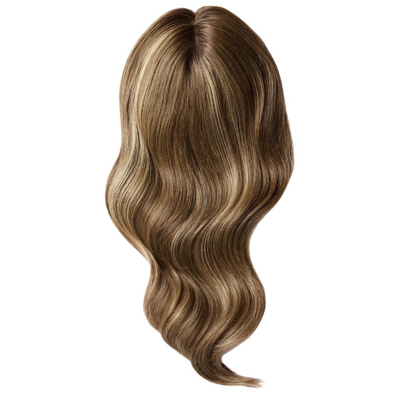 Mid-length Wavy Human Hair Topper for Thinning Hair