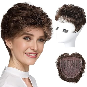 Short Hair Toppers for Women with Thinning Hair,Naturally plump and shiny