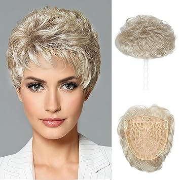 Short Hair Toppers for Women with Thinning Hair,Naturally plump and shiny