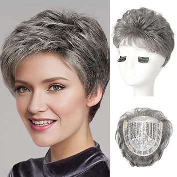Short Hair Toppers for Women with Thinning Hair,Naturally plump and shiny