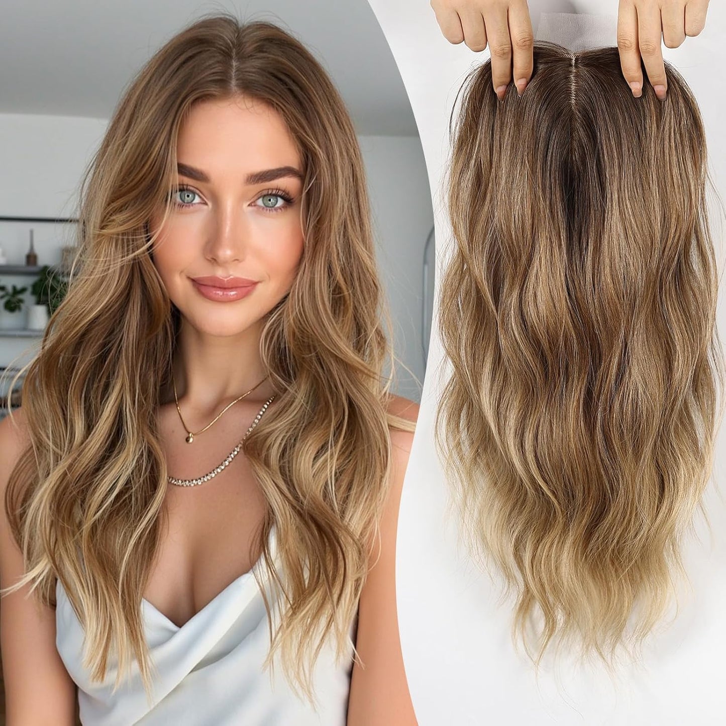 2025 New Lightweight&Breathable Wavy Hair Topper For Women With Thinning Hair