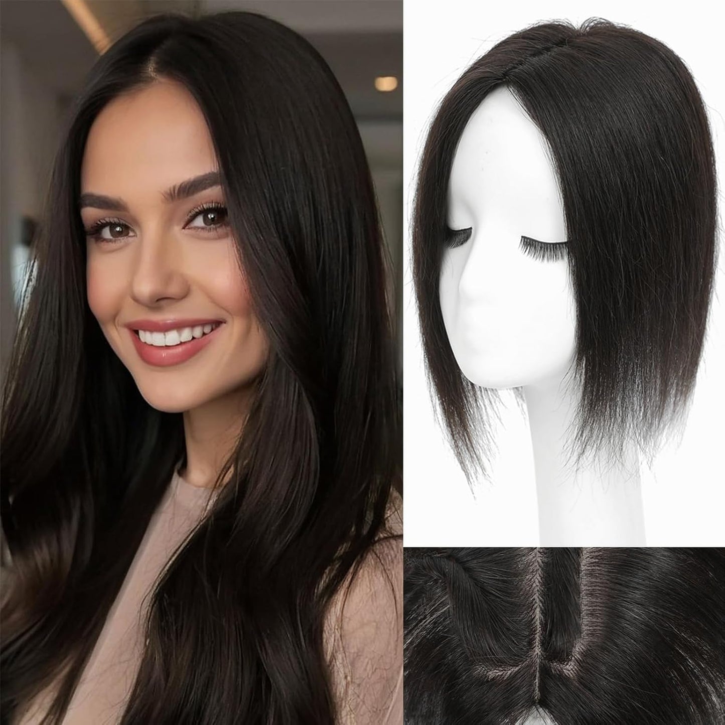Premium Straight Hair Topper For Women With Thinning Hair-Add Instant Volume And Coverage