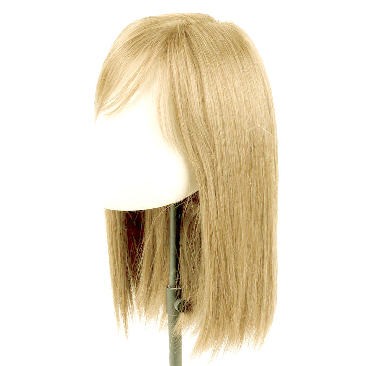 9x14cm Hand Tied Silk Base Hair Toppers for Women Real Human Hair with Bangs