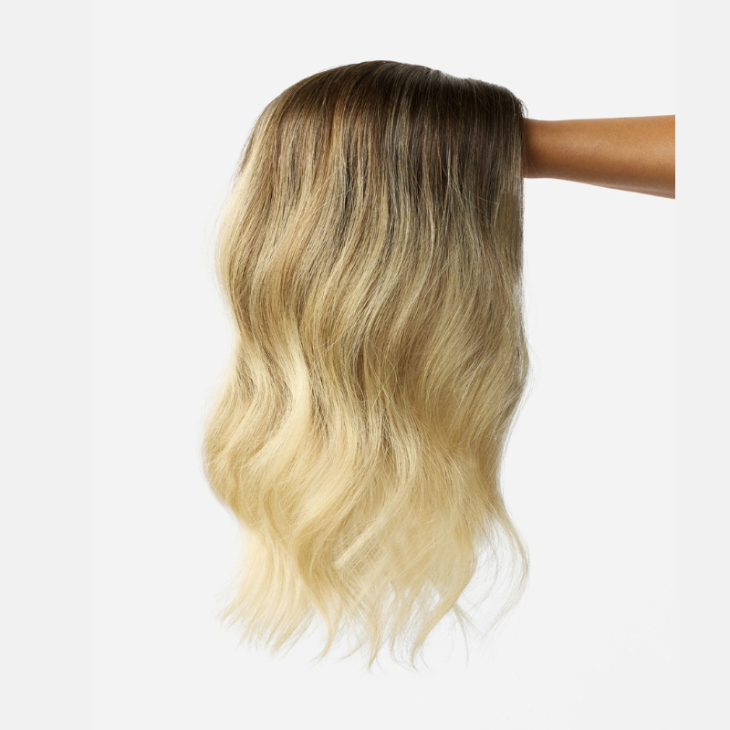 Ombre Balayage Human Hair Topper Without Bangs