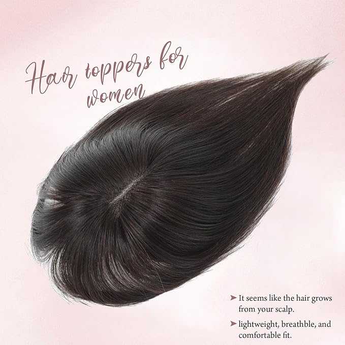 2025 New Straight Hair Topper With Bangs For Thinning Hair