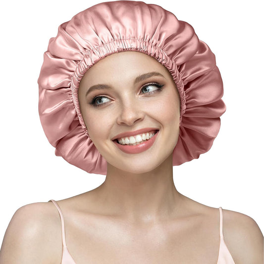 Double Layered 100% Silk Bonnet for Sleeping Women,  Pure Mulberry Silk Sleep Cap