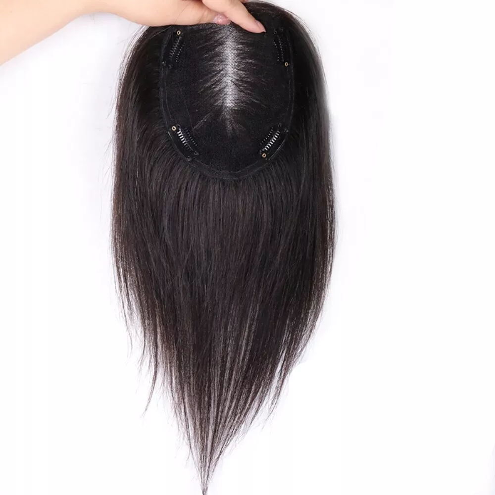 Best Breathable Real Hair Topper for Women Crown Topper No Bangs