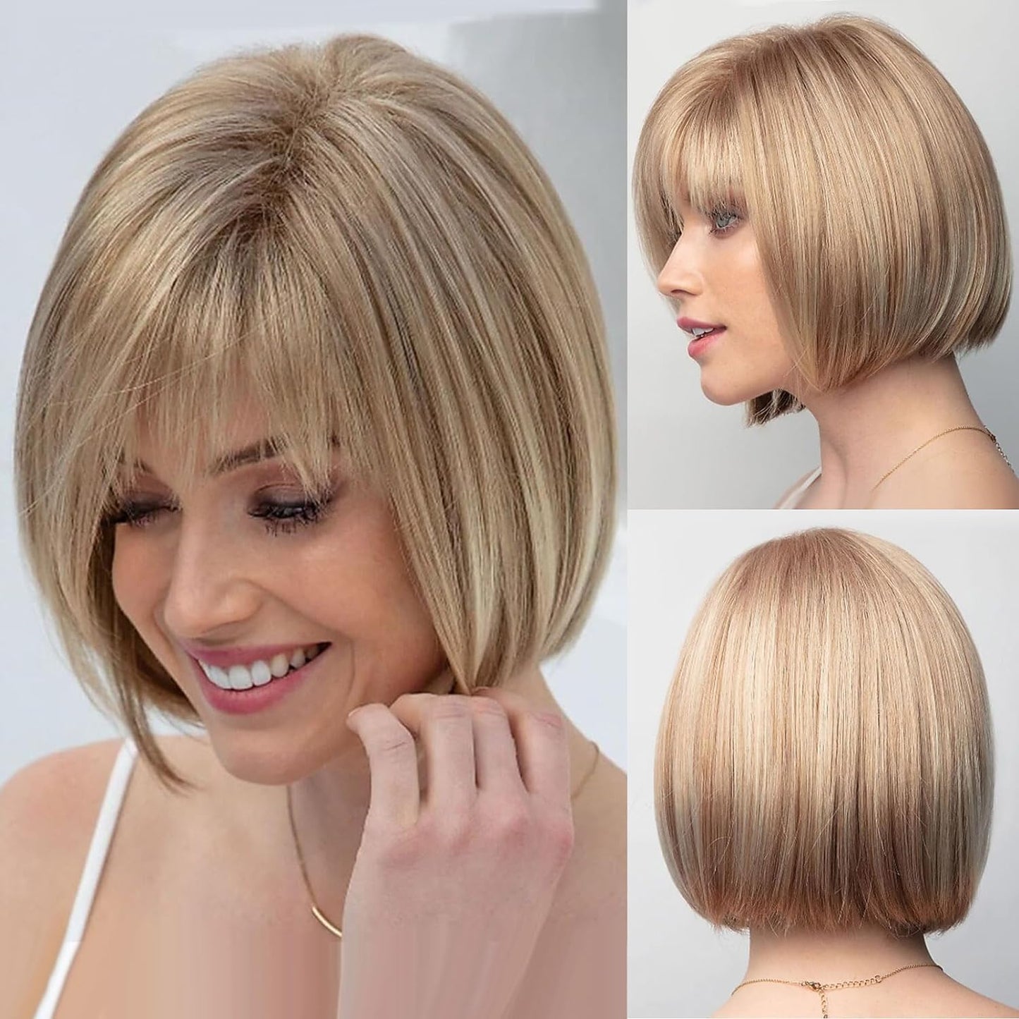 Summer Breathable Straight Hair Topper With Bangs For Thinning Hair