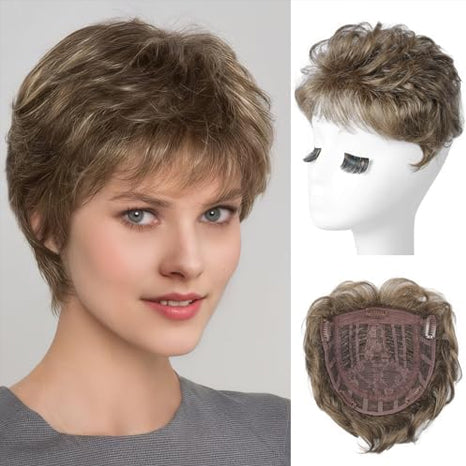 Short Hair Toppers for Women with Thinning Hair,Naturally plump and shiny