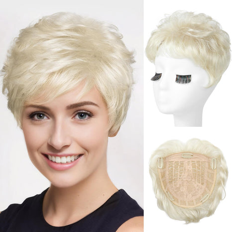 Short Hair Toppers for Women with Thinning Hair,Naturally plump and shiny