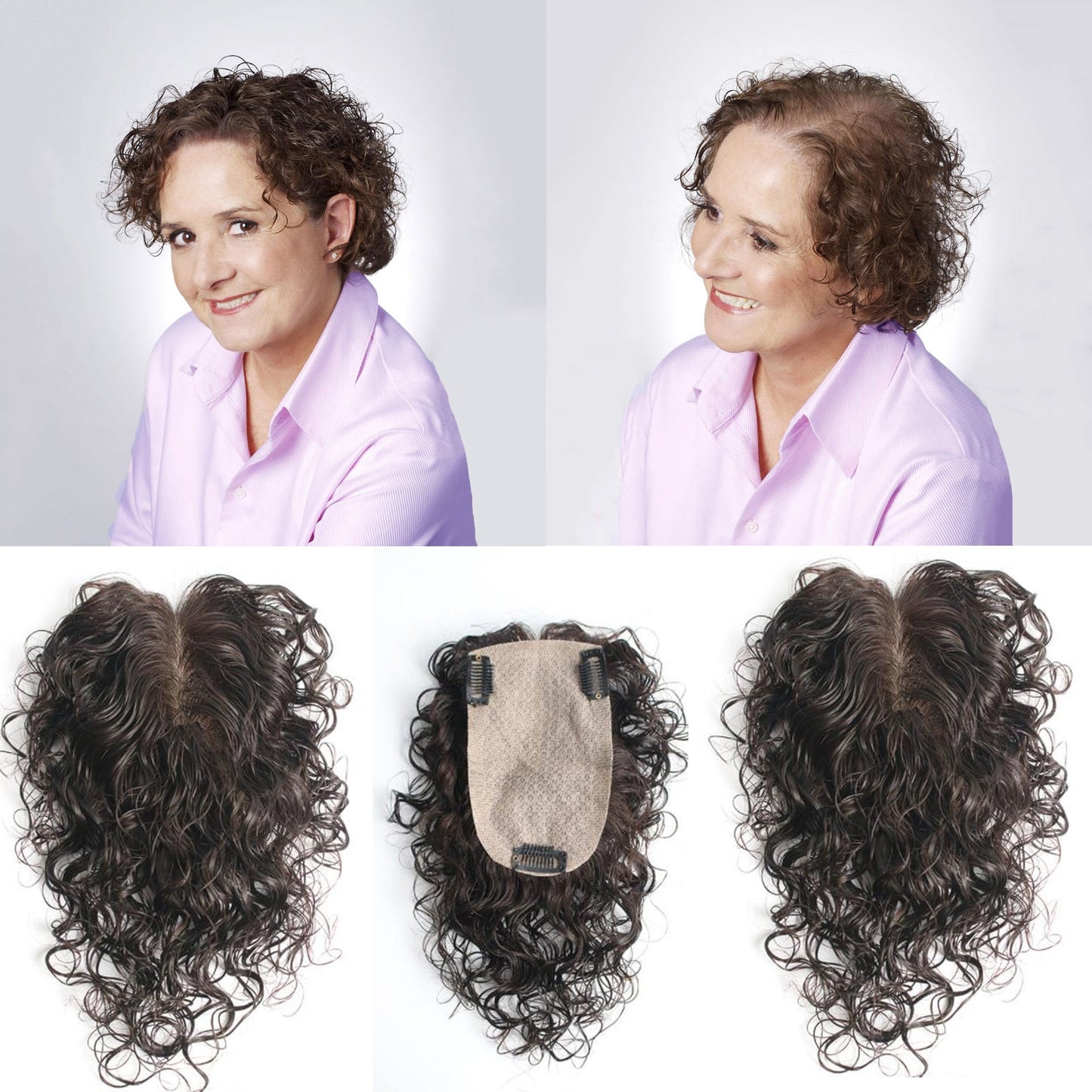 Natural Curly Hair Topper 100% Human Hair Lightweight And Breathable