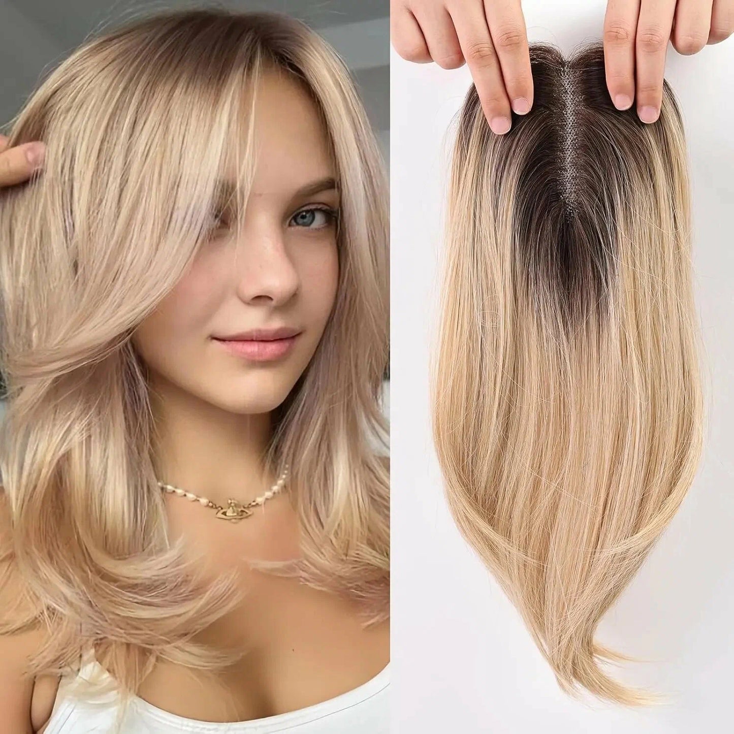 Summer Breathable Straight Hair Topper For Thinning Hair