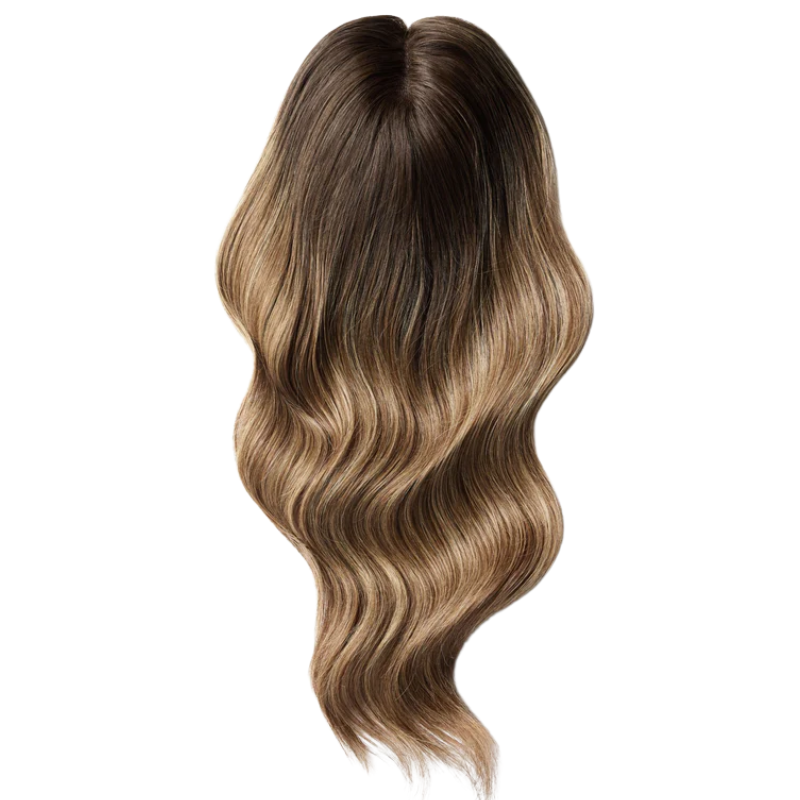 Mid-length Wavy Human Hair Topper for Thinning Hair