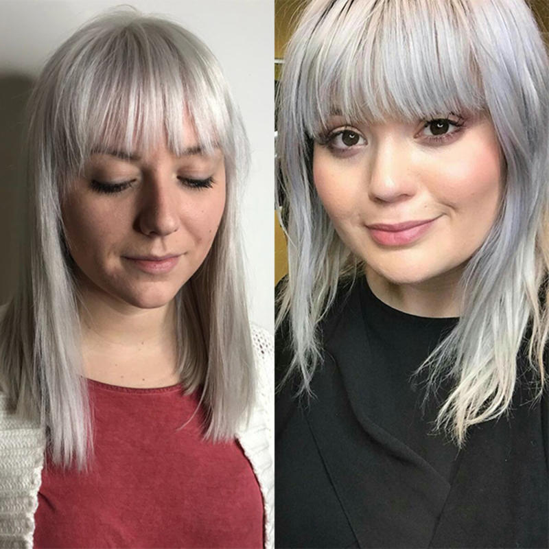 Straight Natural Hair Topper with Bangs For Women High quality Hairstyle clips in own hair blends perfectly