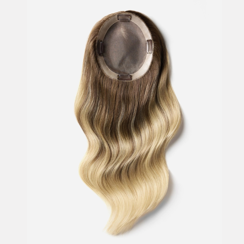 Ombre Balayage Human Hair Topper Without Bangs