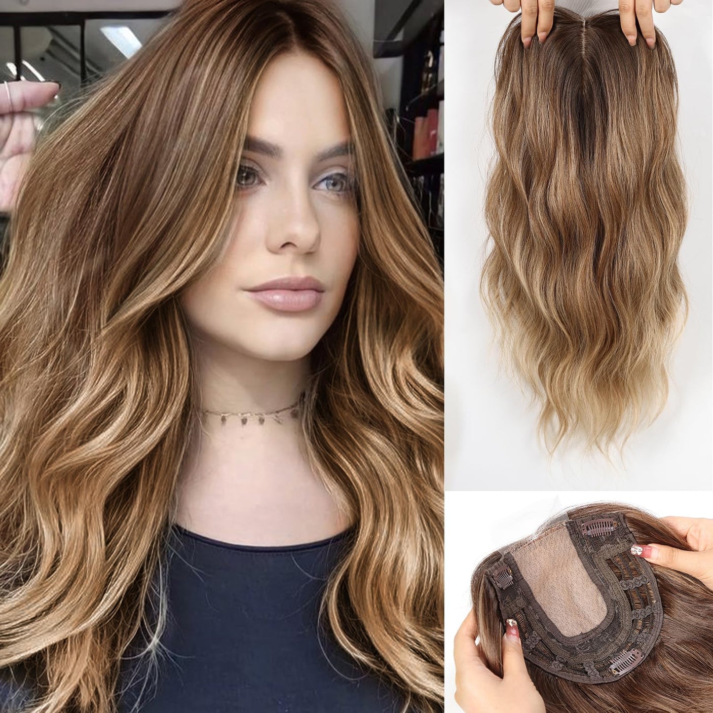 🔥2025 Hot Sale Natural Wavy Hair Topper Perfect Women thinning hair