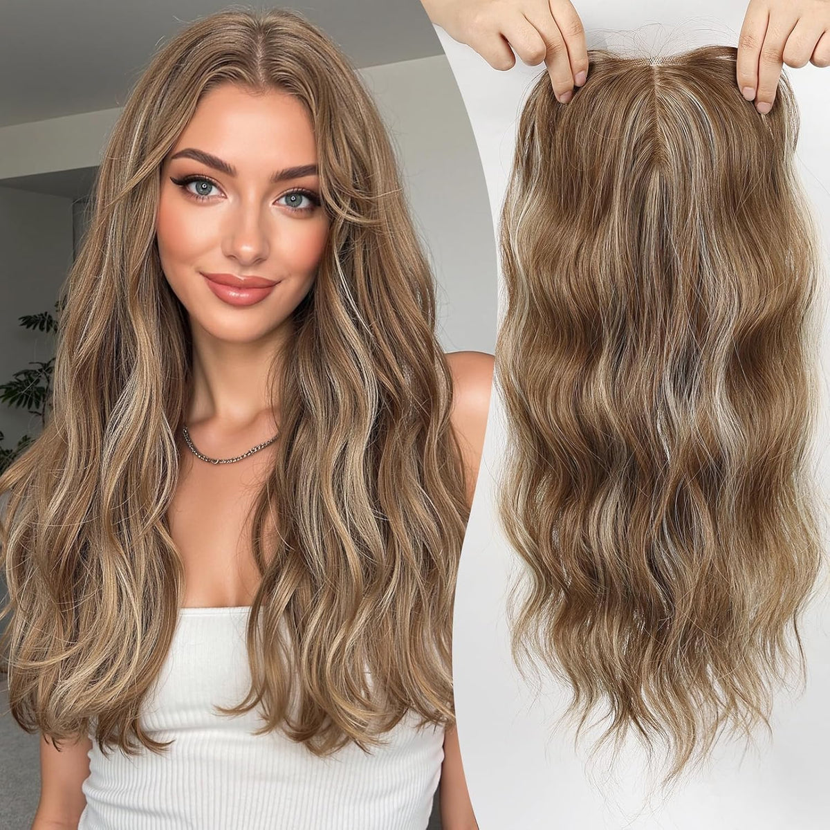 Hot Sale Natural Wavy Hair Topper
