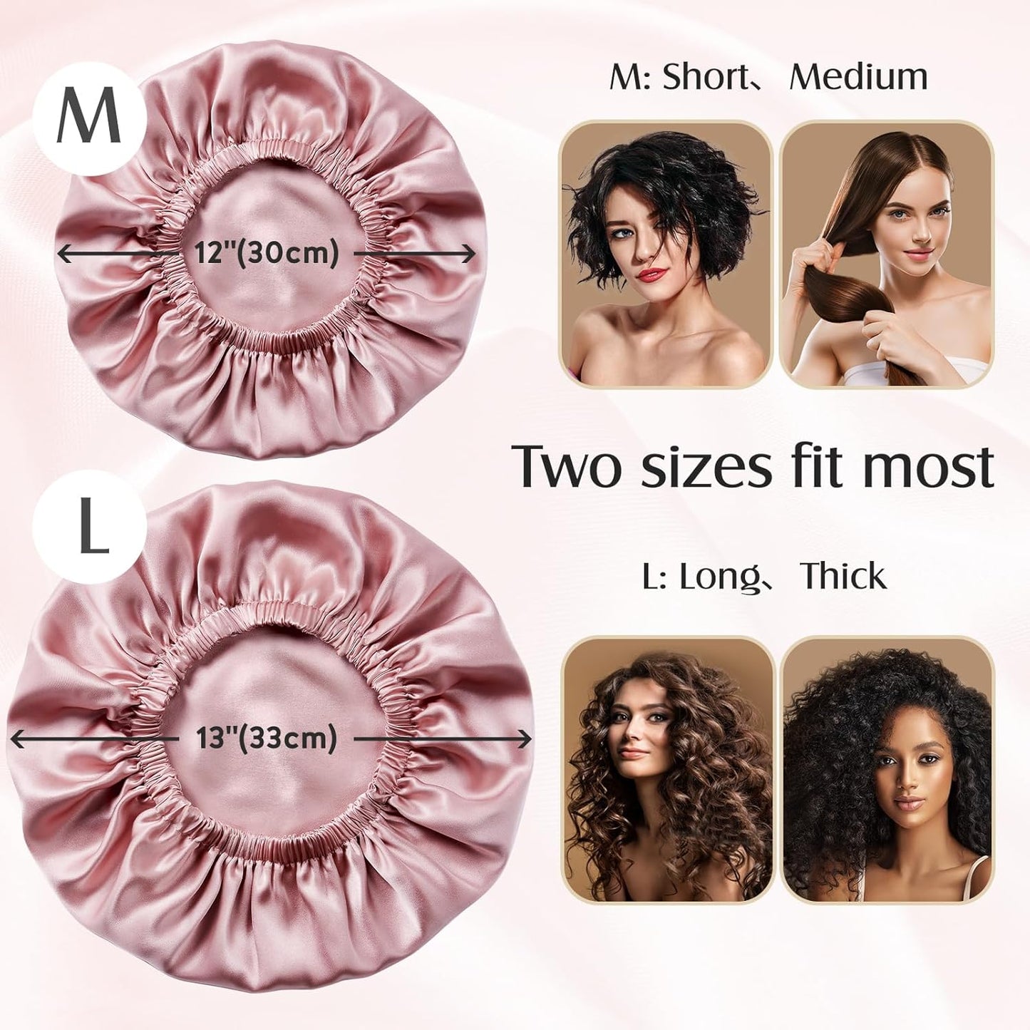 Double Layered 100% Silk Bonnet for Sleeping Women,  Pure Mulberry Silk Sleep Cap