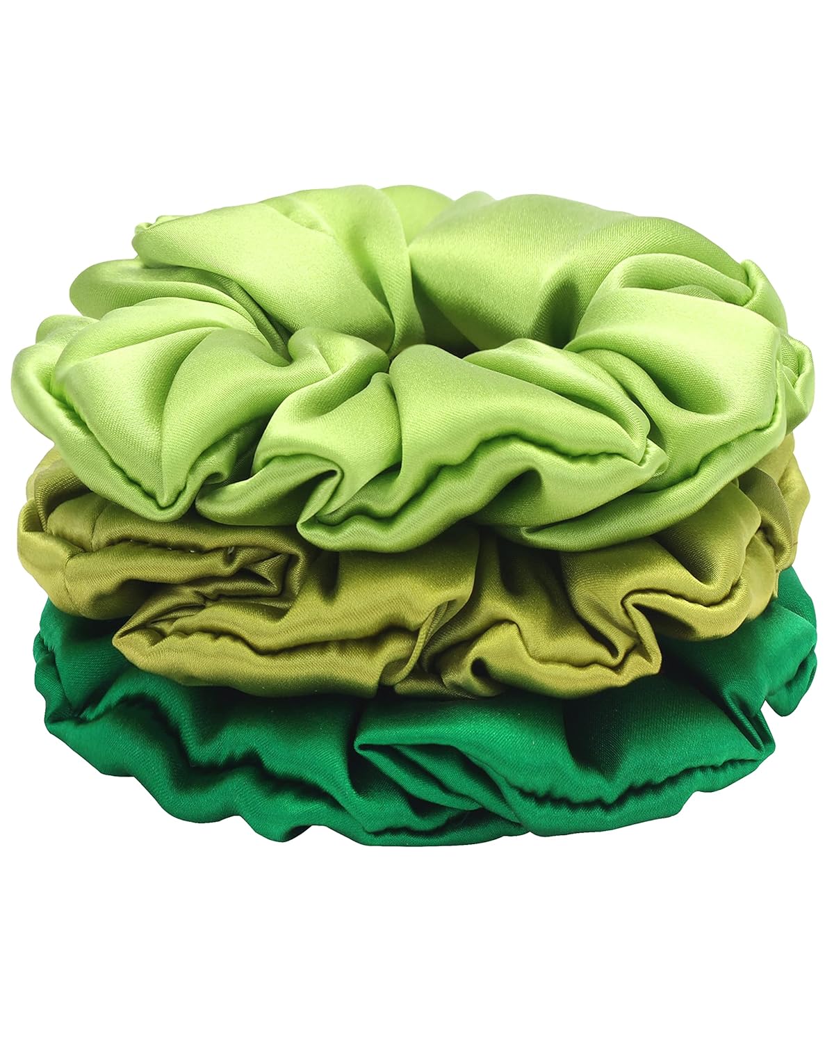 3Pack 4cm Silk Scrunchies Mulberry Silk 16 Momme Elastic Band Scrunchy Hair Ties For Women Girls