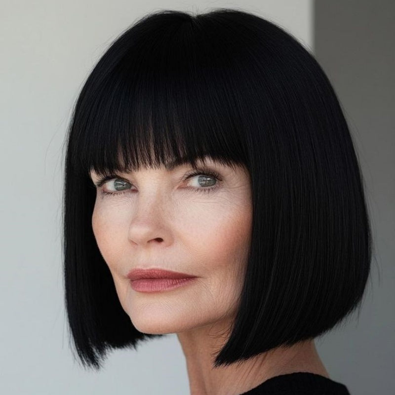 Summer Breathable&Natural Straight Hair Topper With Bangs For Women With Thinning Hair