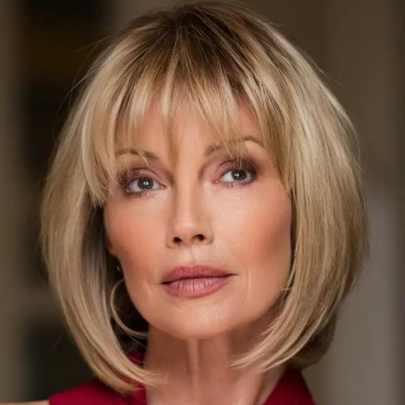 Summer Breathable&Natural Straight Hair Topper With Bangs For Women With Thinning Hair