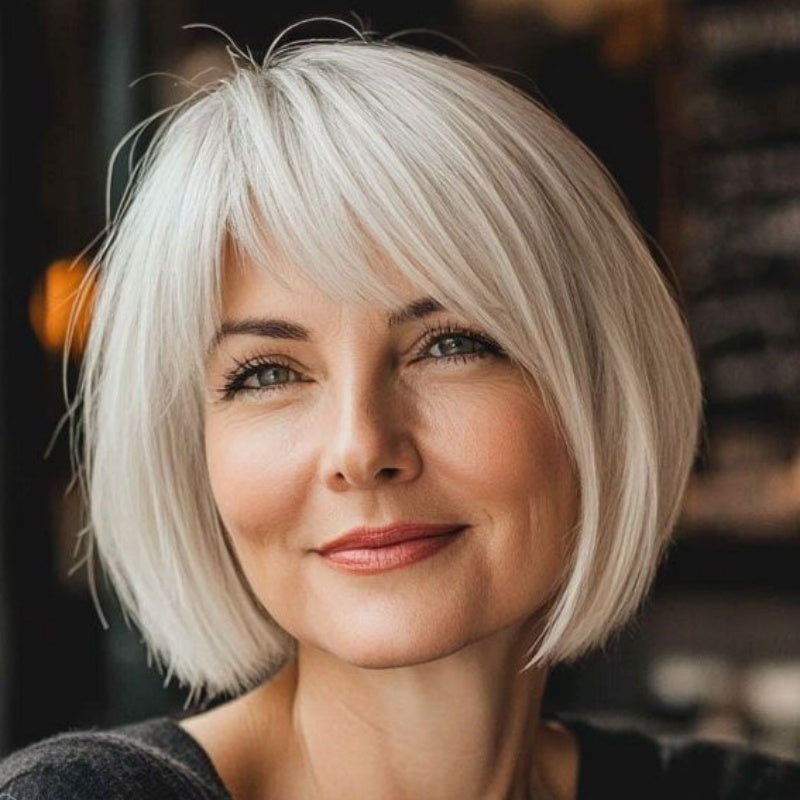 2025 New Summer Breathable&Natural Straight Hair Topper With Bangs For Women With Thinning Hair