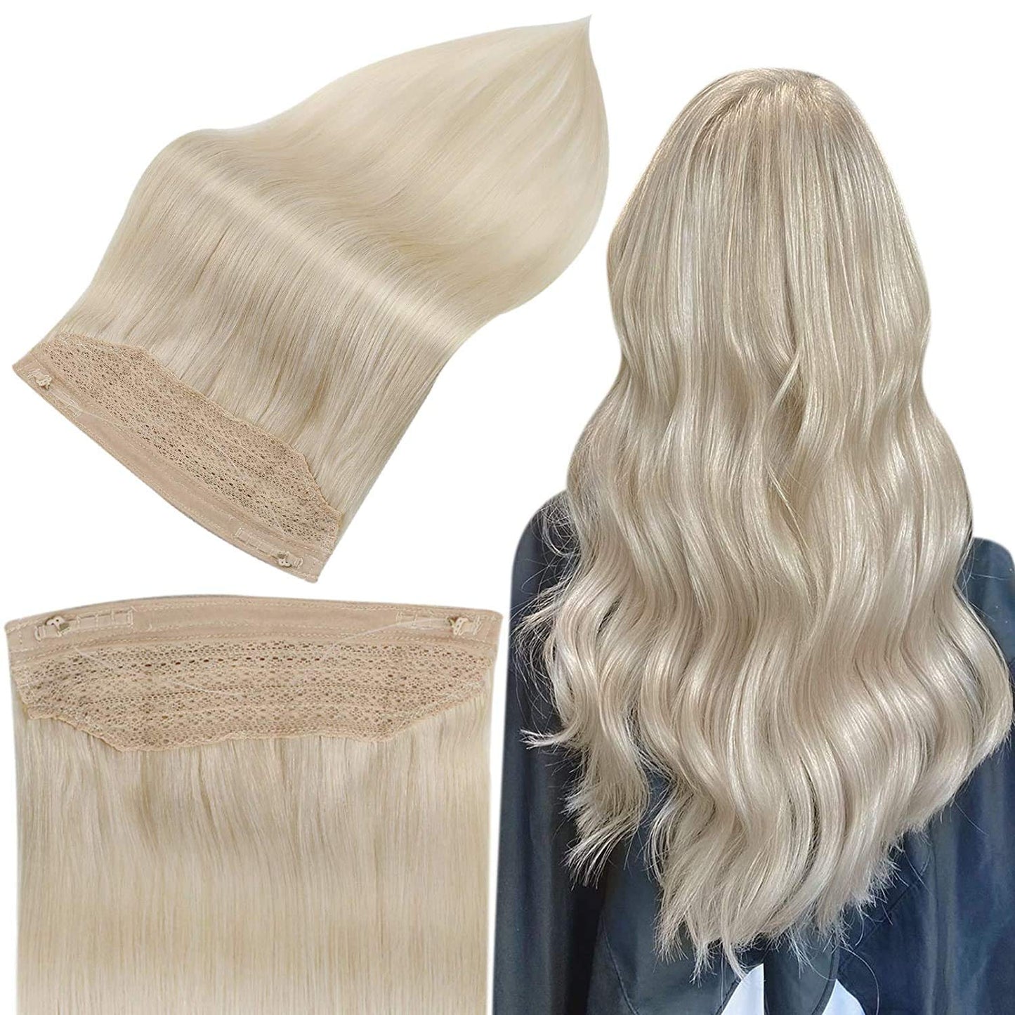 Hight Quality Halo Hair Extension Natural Hidden Wire Adjustable Transparent Wire