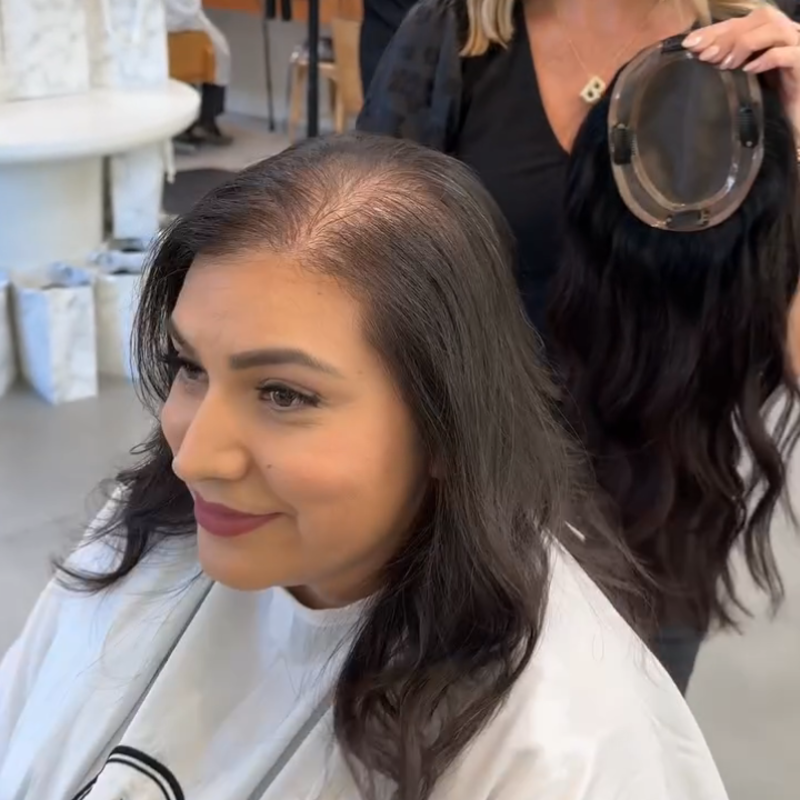 High Quality Beach Wavy Hair Topper to Make Full Hair Volume and New Style