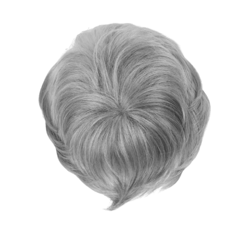 Short Pixie Cut Human Hair Topper with Bangs for Women