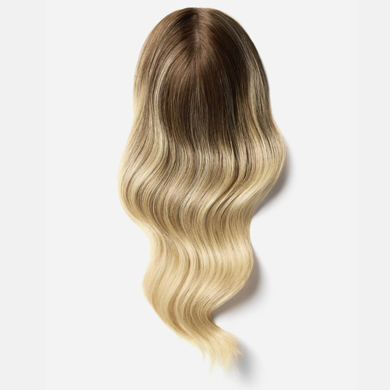 Ombre Balayage Human Hair Topper Without Bangs