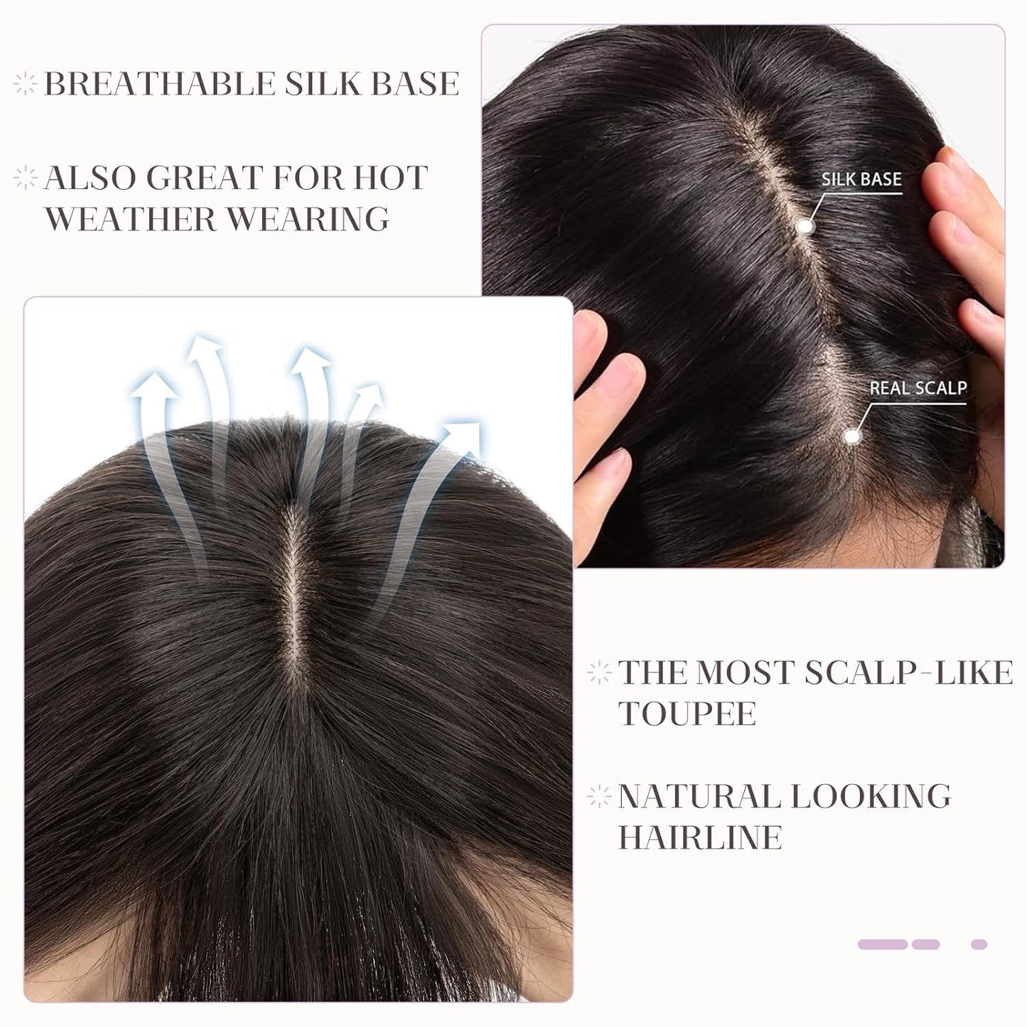 2025 New High-quality Straight Hair Topper With Bangs For Women With Thinning Hair