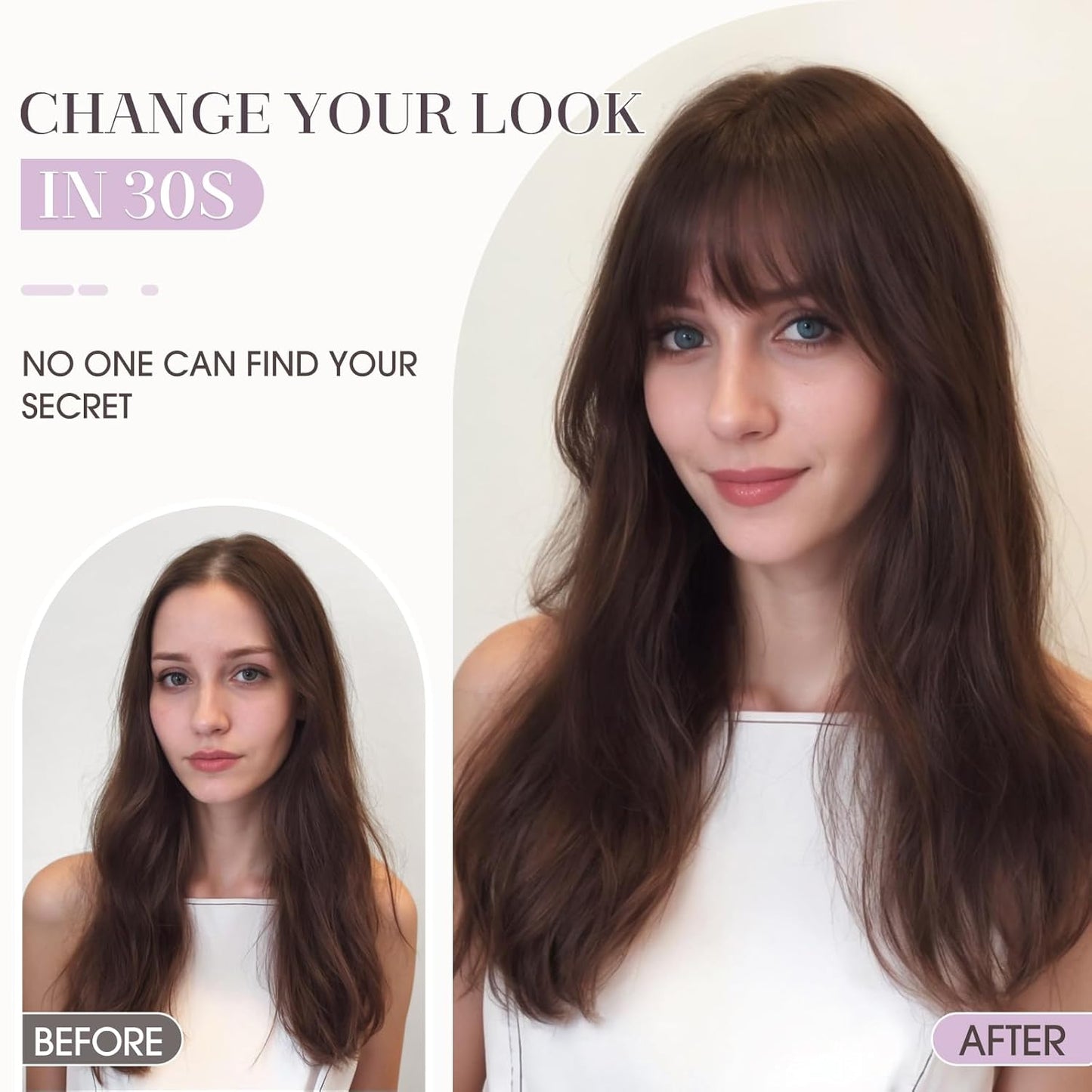 2025 New High-quality Straight Hair Topper With Bangs For Women With Thinning Hair