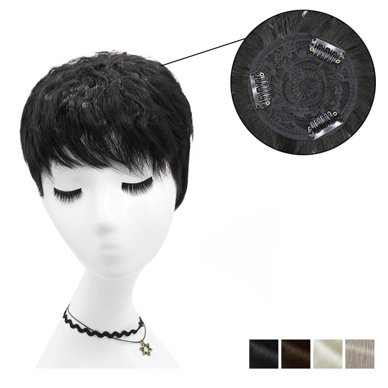 Straight Short Human Hair Wigs with Bangs for Women