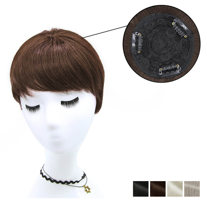 Fluffy and stylish salt pepper human hair wigs for women