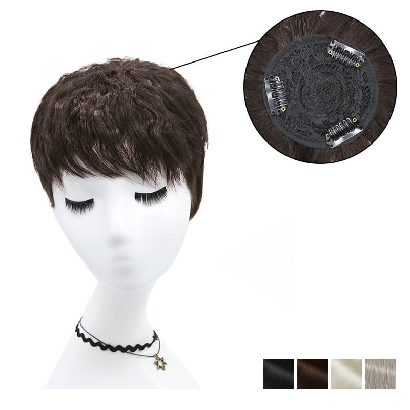 Fluffy and stylish salt pepper human hair wigs for women