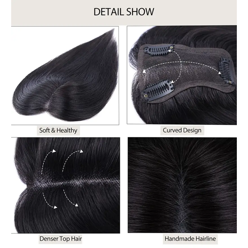 Real Straight Hair Topper for Women