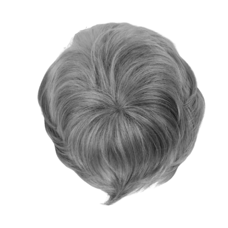 Short Pixie Cut Human Hair Topper with Bangs for Women
