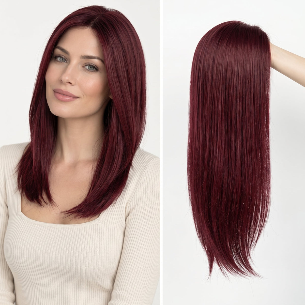 7"x8" Hand-Tied Human Hair Topper with Lace Front for Women, Large Base Crown Hairpiece