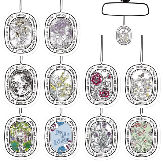 10pcs Car Air Freshener Tablets Long Lasting Air Freshener for Car Truck Home Decor (10combinations+10ribbons)