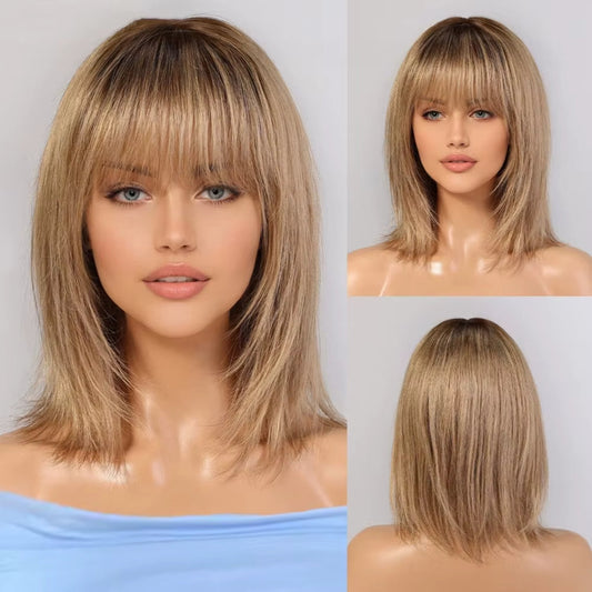 5*5 inches Mono Base Hair Toppers With Root 100% Remy Human Hair With Bangs