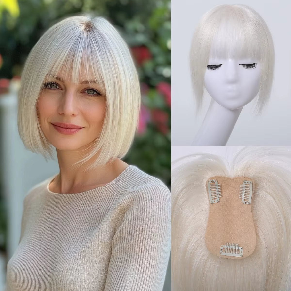 Best Small Base Short Pixie Cut Remy Human Hairpieces With Bngs for Thinning Hair