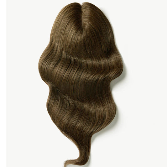 5*6" Mono Base Wavy Human Hair Toppers with Bangs for Women