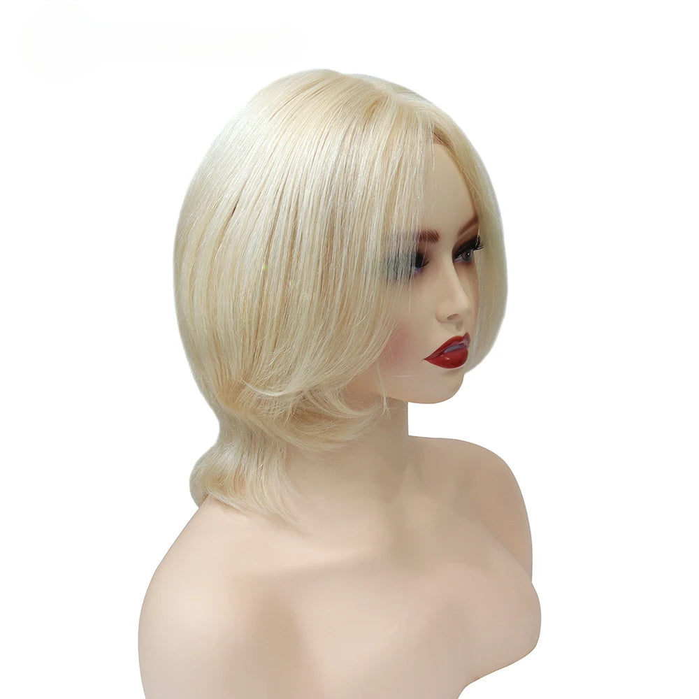 100% European Virgin Hair Wig Silky Straight Short Human Hair French Lace Front Wigs