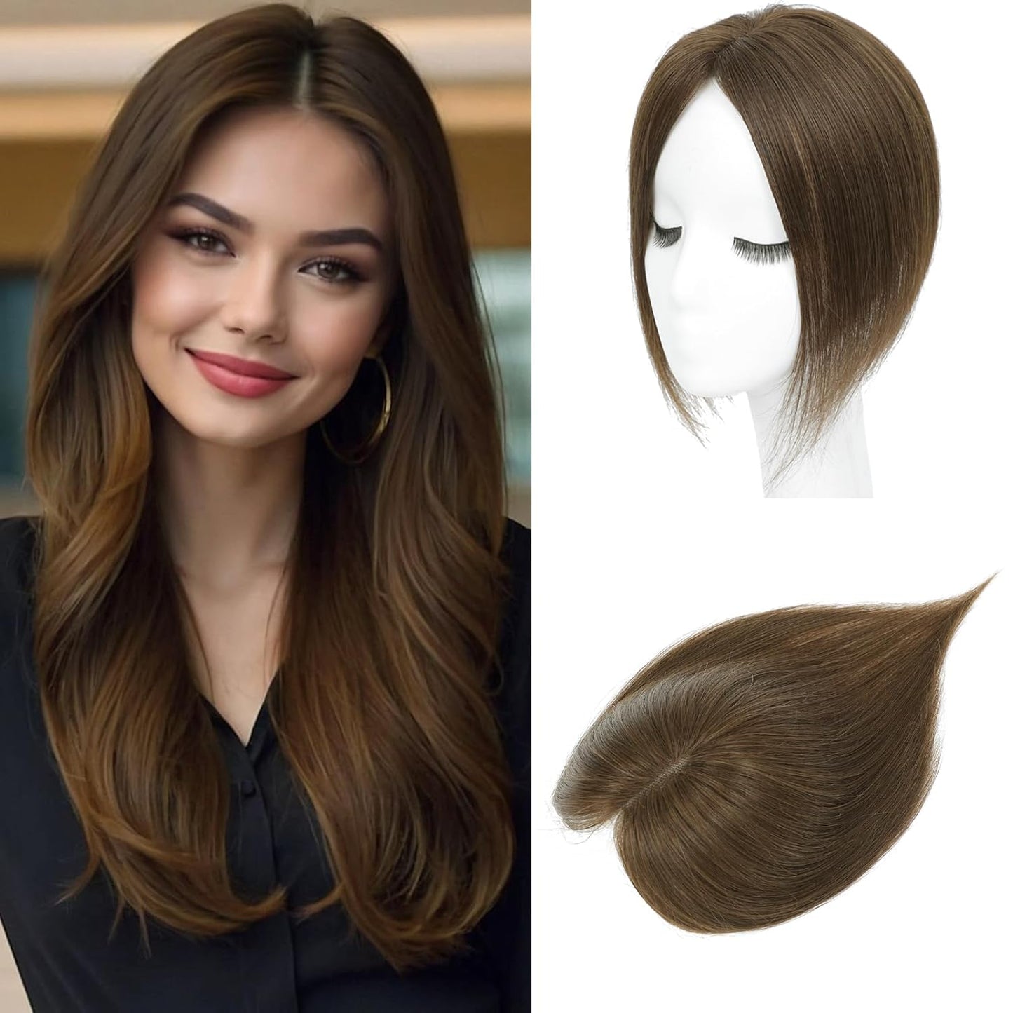 2025 New Lightweight&Breathable Straight Hair Topper For Women With Thinning Hair