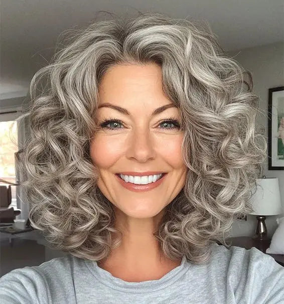 2025 New Curly Hair Toppers for Women with Thinning Hair-Cover Grays, Boost Volume - VIVACROWN
