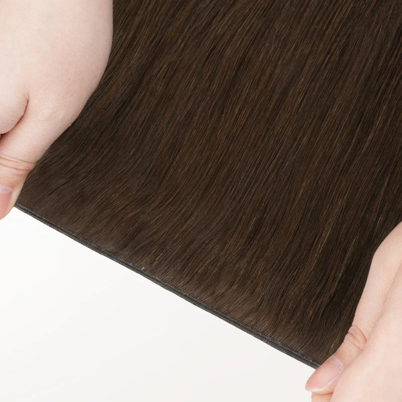 100% Human Hair Extensions Invisible Genius Weft ( #Red2 )