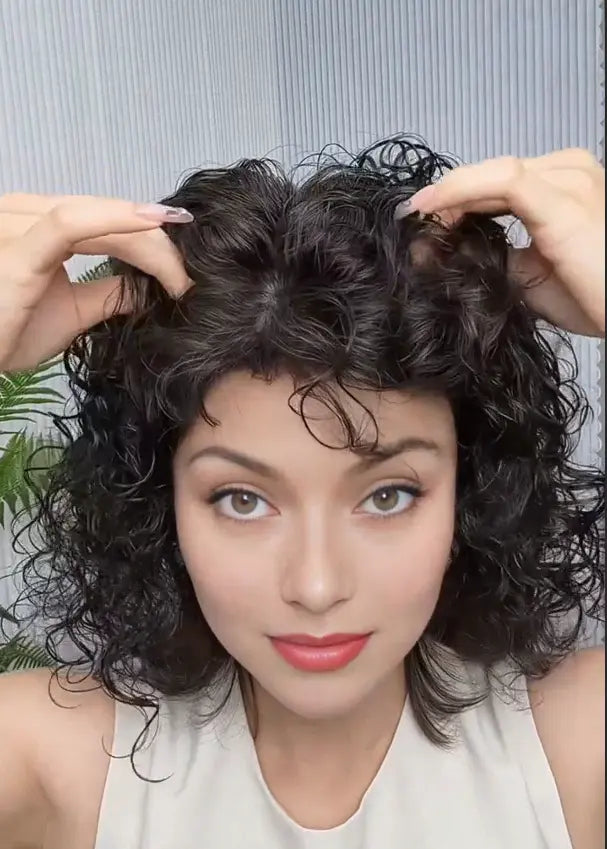 Sohaila Sarbaz--Premium Curly Mono Base Hair Toppers Human Hair for Women VIVACROWN