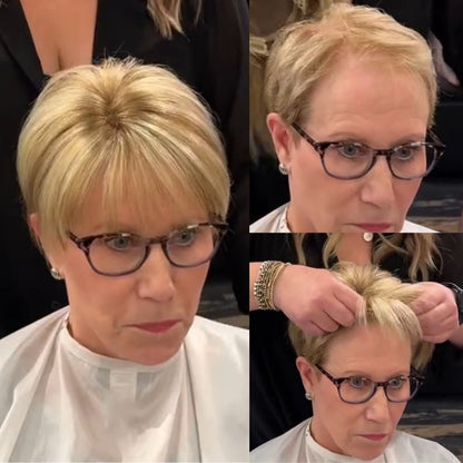 Short Hair Toppers for Women with Thinning Hair,Naturally plump and shiny
